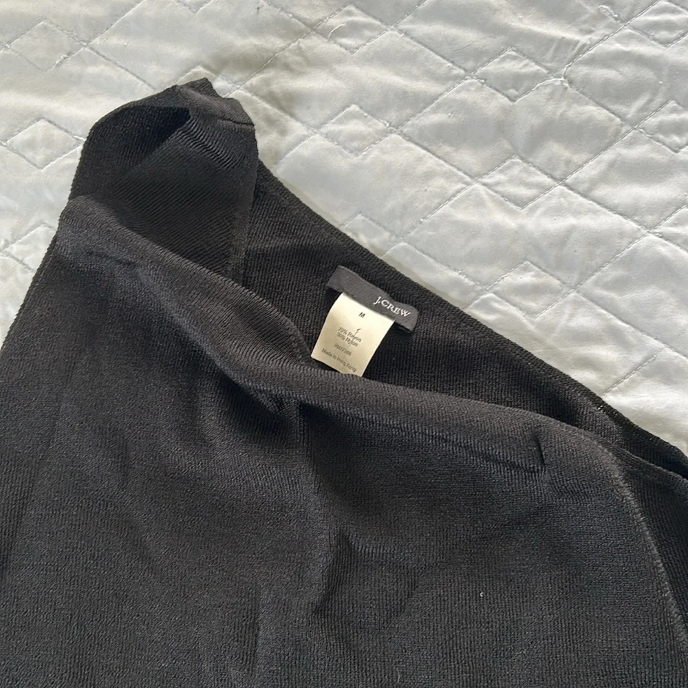Vintage J. Crew One-Shoulder Ribbed Asymmetrical Top Medium Rayon Blend Black